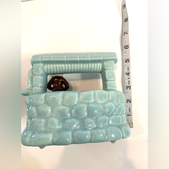 Blue Wishing Well with Elf Pixie Planter Vintage - Picture 6 of 7